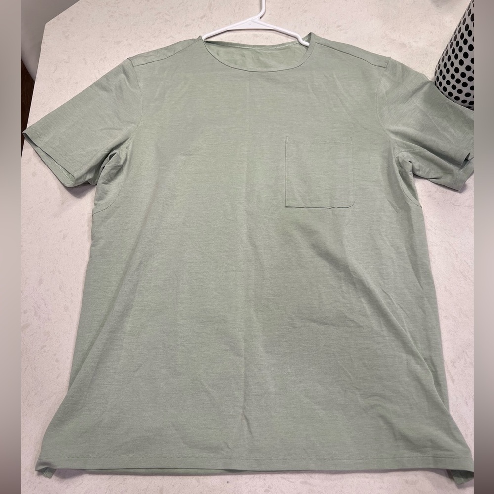 Oversized relaxed chest pocket T-shirt light green